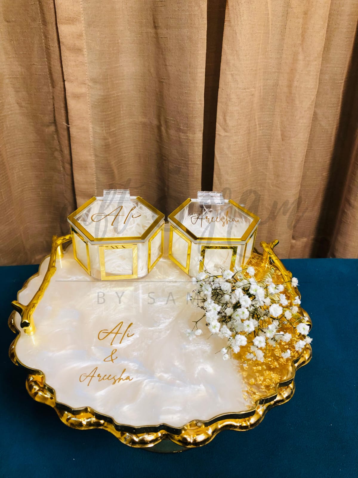 Engagement Ring Platter – Pearl & Gold