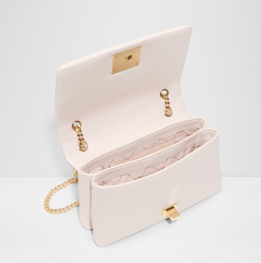 ALDO White Quilted Shoulder Bag