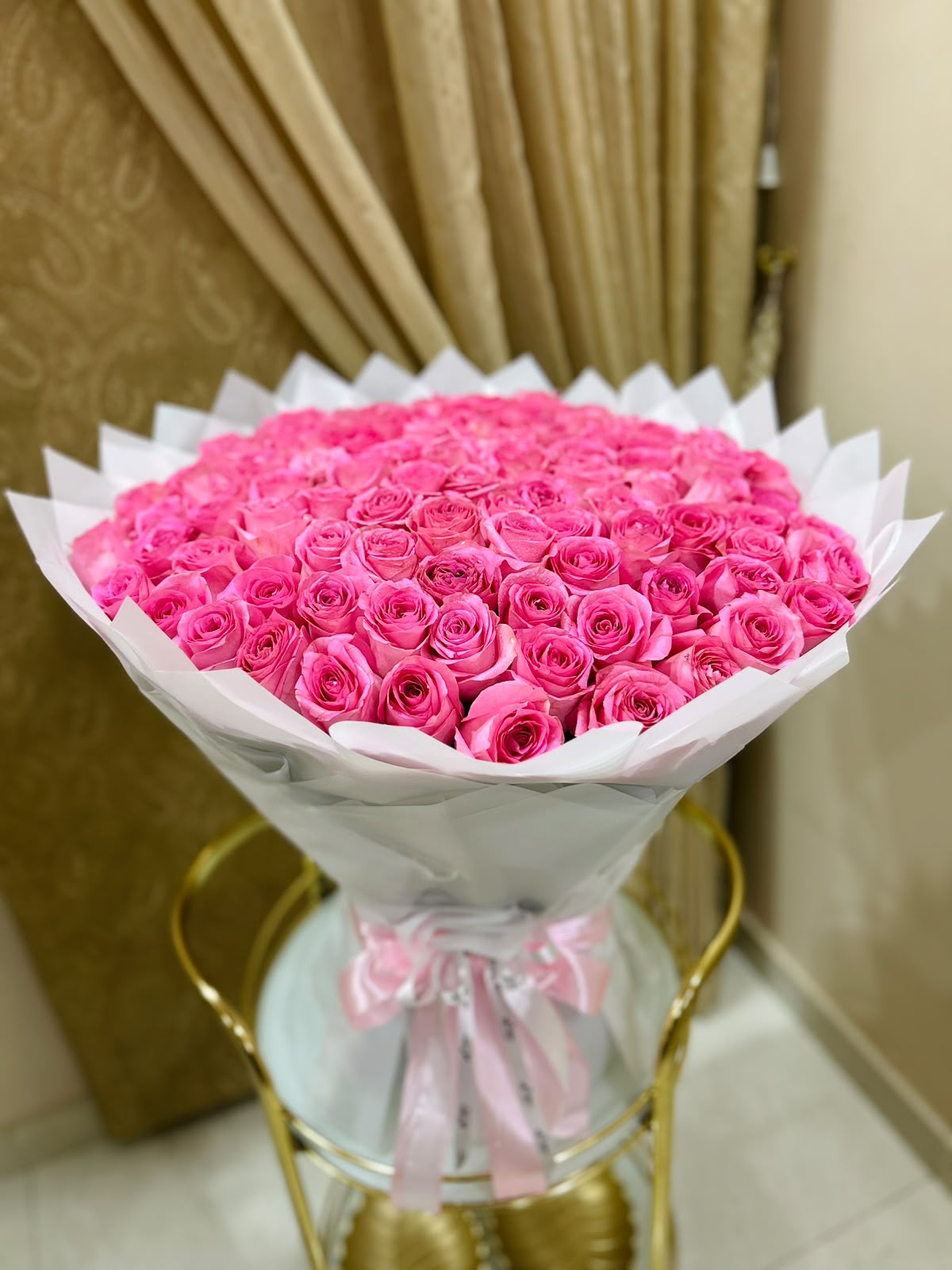 Luxury Pink Imported Roses Bouquet