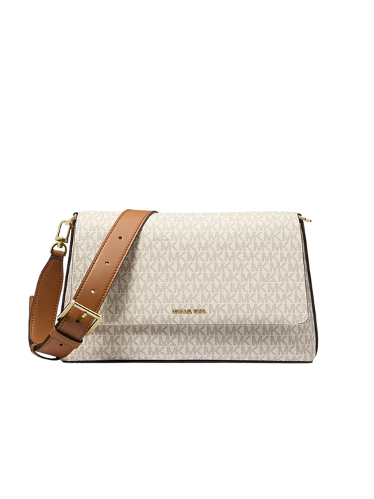 Michael Kors beige signature crossbody bag for women