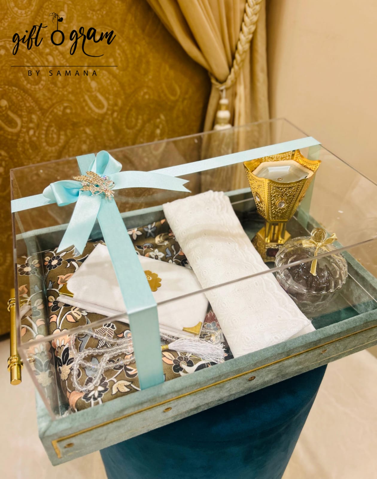 Velvet Ramadan Tray with Acrylic Top