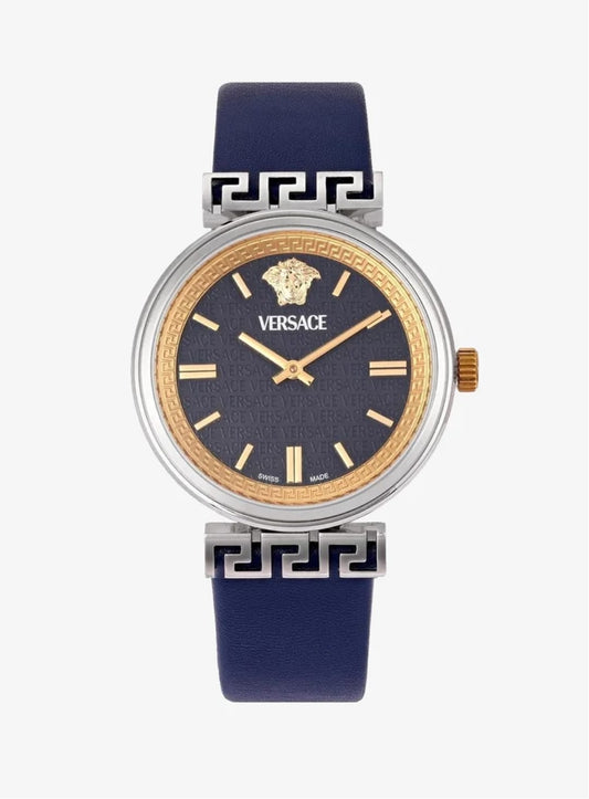 Versace blue and gold luxury men's watch
